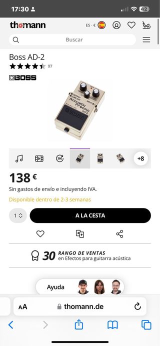 pedal boss potenciador guitarra acustica
