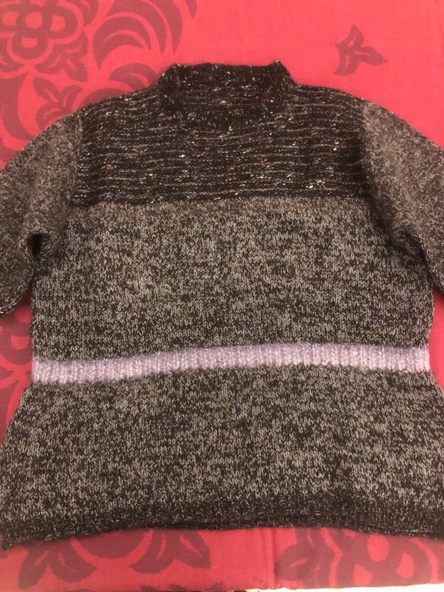 maglia fatta a mano in pura lana maniche corte