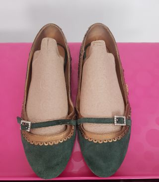 Bailarinas piel verde/dorada N39 Mar