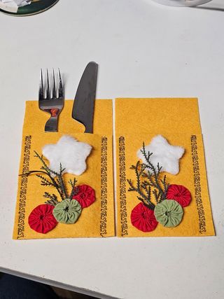 Porta cubiertos Navidad Manualidades