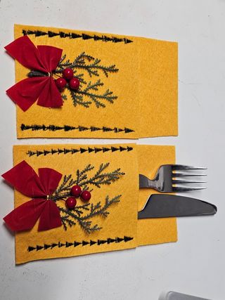 Porta cubiertos Navidad Manualidades