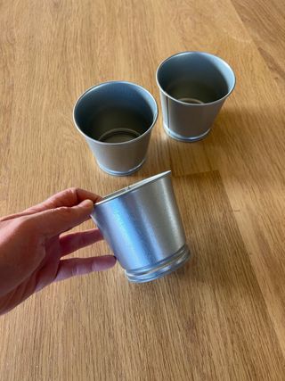 Juego 3 maceteros acero galvanizado