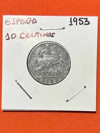 MONEDA 10 CENTIMOS 1953