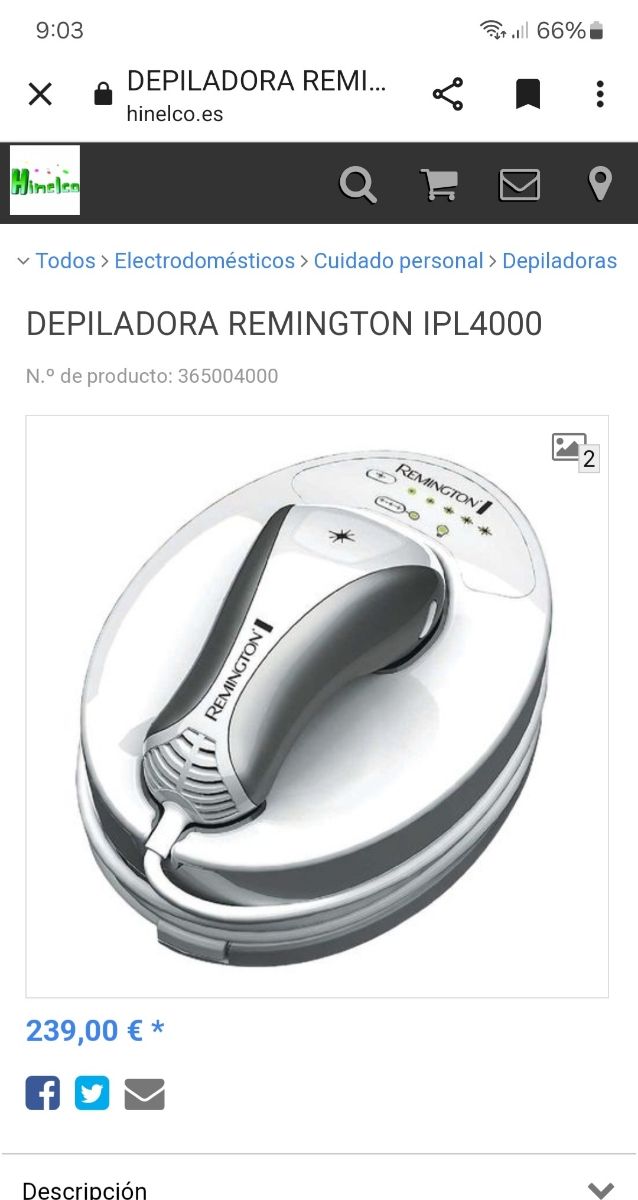 Depiladora Remington IPL4000 i Light