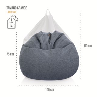 Puff rosa redondo moderno - Puf infantil salon XXL