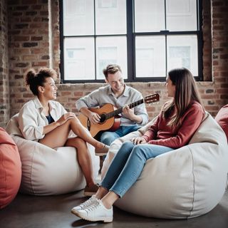 Puff rosa redondo moderno - Puf infantil salon XXL