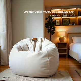 Puff rosa redondo moderno - Puf infantil salon XXL