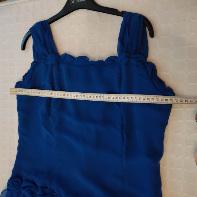 Vestido fiesta de gasa azul