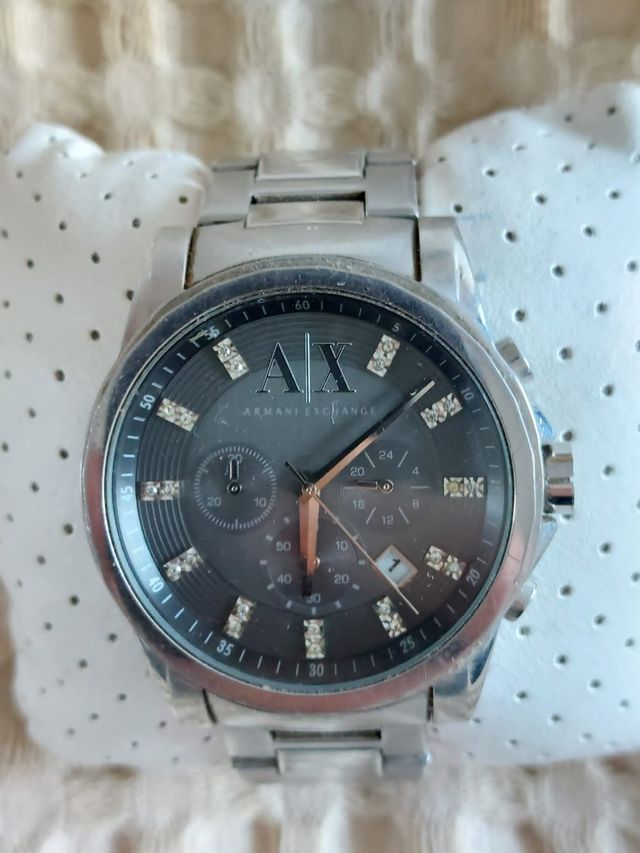 Reloj AX caballero acero inox plateado