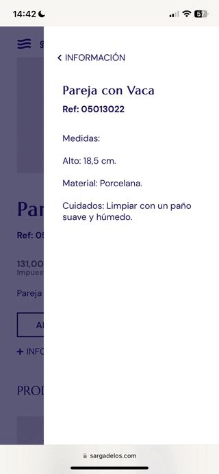 Sargadelos pareja con vaca