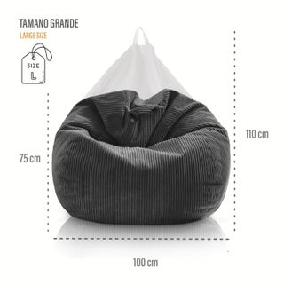 Puff salon redondo de pana - Puf gigante gamer XXL