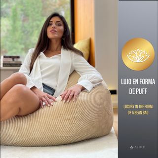 Puff salon redondo de pana - Puf gigante gamer XXL