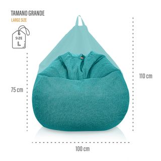 Puff verd redondo moderno - Puf infantil salon XXL