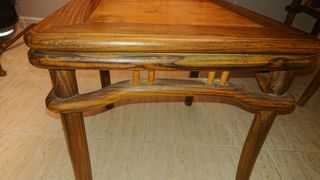 Mesa comedor + 4 sillas ébano y teka