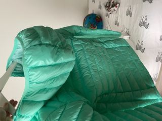 Abrigo Plumas Nórdico XS mujer azul turquesa