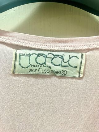 ZARA - Camiseta estampada rosa pálido t.L