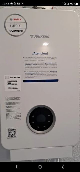 Calentador de agua estanco junkers