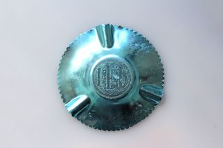 Cenicero vintage Publicidad I.E.P. Color turquesa