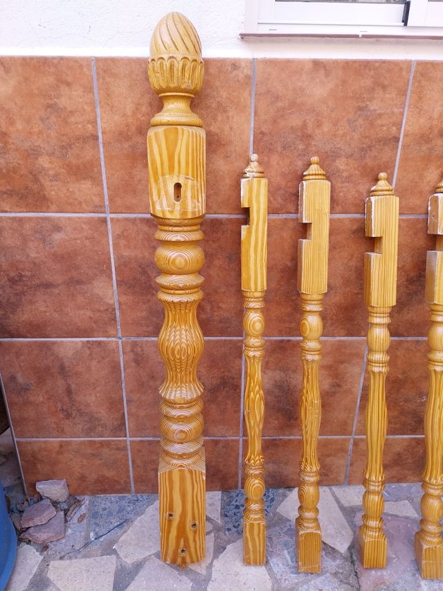 Barandilla de madera torneada