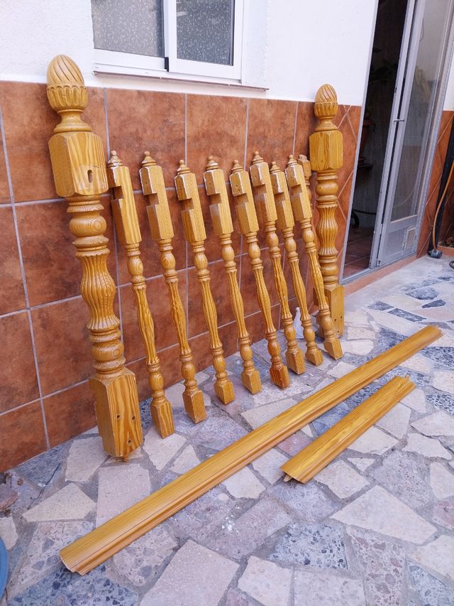 Barandilla de madera torneada