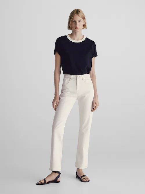 Vaquero blanco mide rise massimo dutti