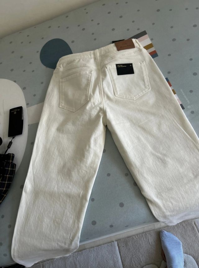 Vaquero blanco mide rise massimo dutti