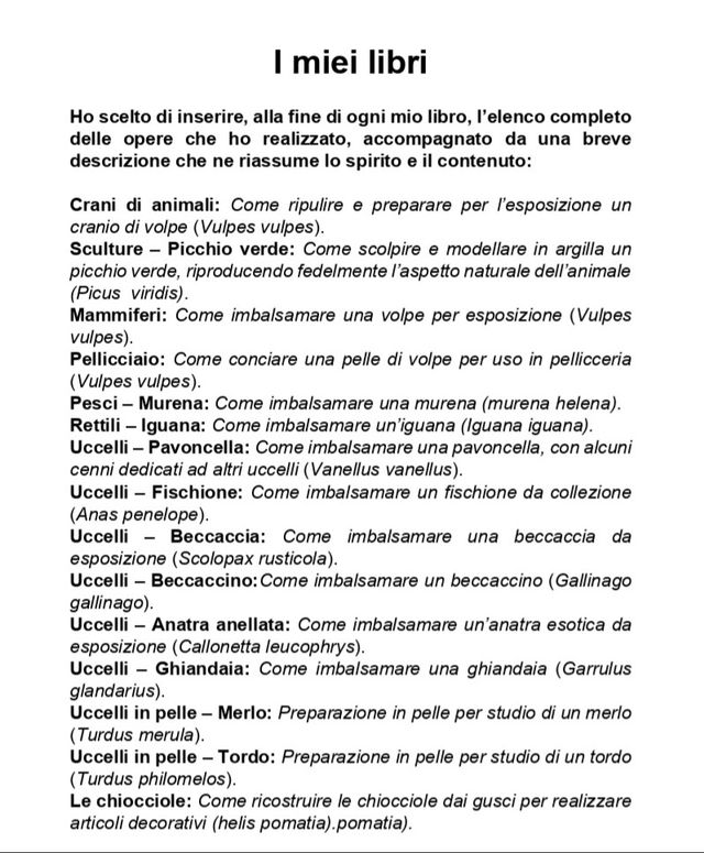 Imbalsamazione di una murena libro tassidermia