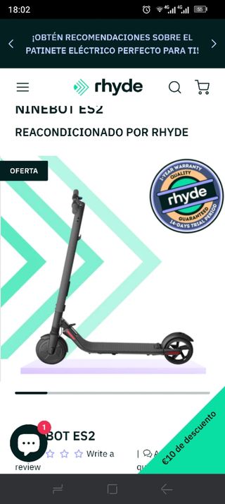 Patinete eléctrico segwey es2