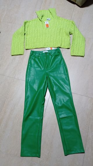 SUÉTER lana verde lima