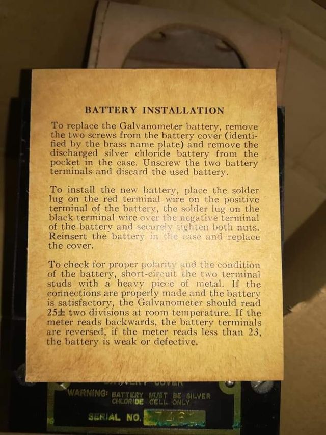 Blasting Galvanometer WWII USARMY