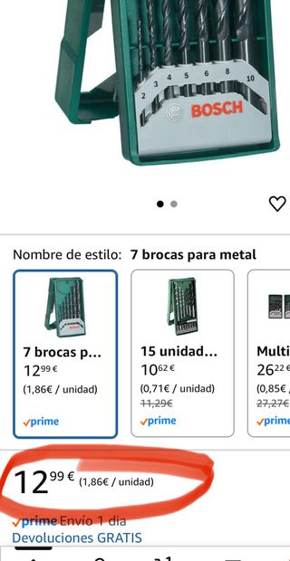 Bosch Mini X-Line Set de 7 Brocas Para Metal