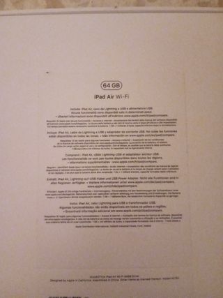 iPad Air wi-fi caja