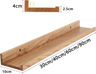 NUEVO estante de pared madera roble 100x10cm