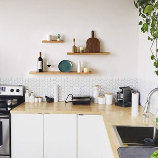 NUEVO estante de pared madera roble 100x10cm