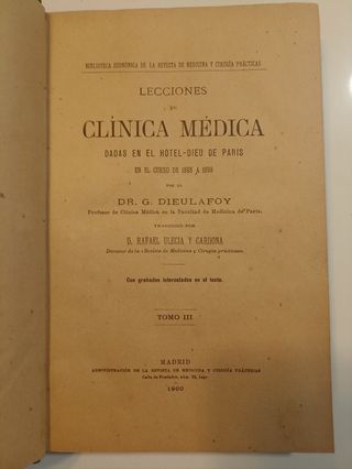 Lecciones de Clínica Medica 1900