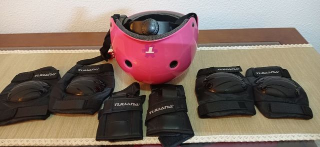 Casco y protecciones niña 10-13 años