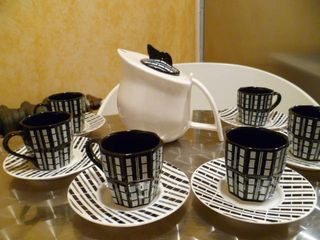 REBAJADO Juego de café vintage blanco y negro