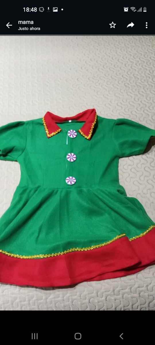 Vestido elfo sin usar talla 5 años