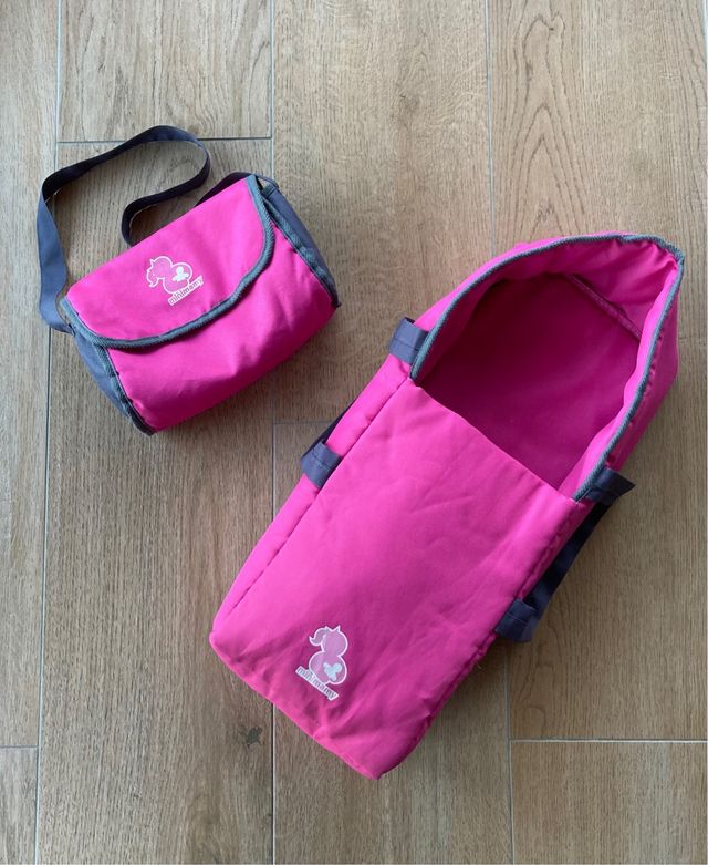 CESTA PORTAMUÑECAS + BOLSA ACCESORIOS “ MINIMAMY”