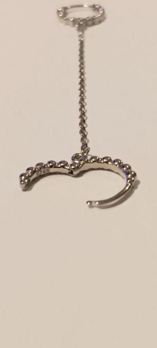 Pendientes plata para 2 agujeros