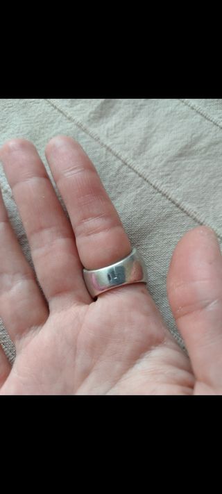 Anillo macizo plata y esmalte Vintage 