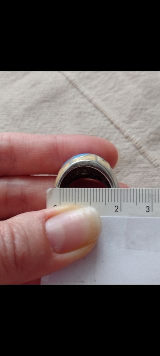 Anillo macizo plata y esmalte Vintage 