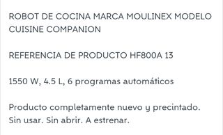 NUOVO ROBOT DA CUCINA MOULINEX COMPANION HF800A13