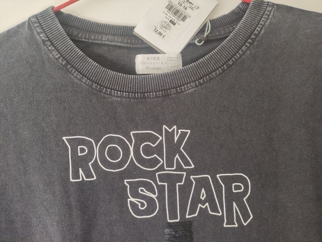 Camiseta negra T.176 cm. Kids