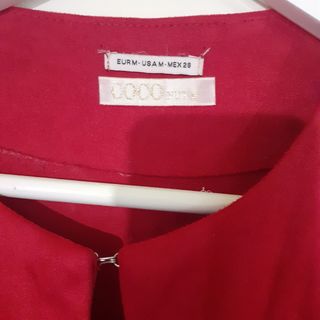 Chaqueta antelina azul y granate