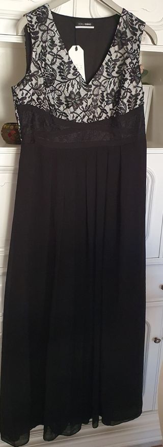 Vestido de gasa largo de fiesta