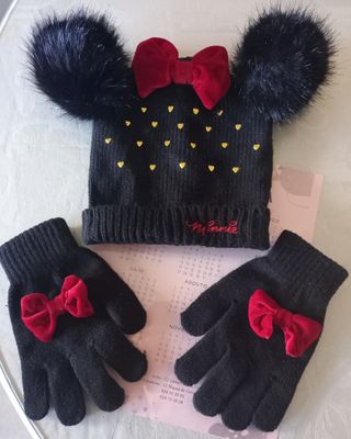 Conjunto gorro y guantes Minnie