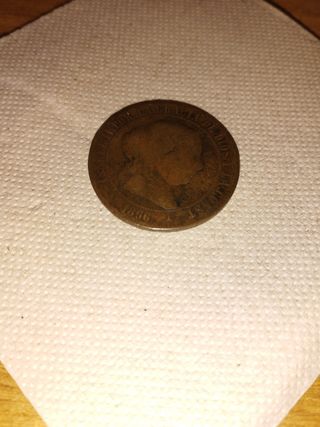 5 céntimos escudo Isabel II 1866