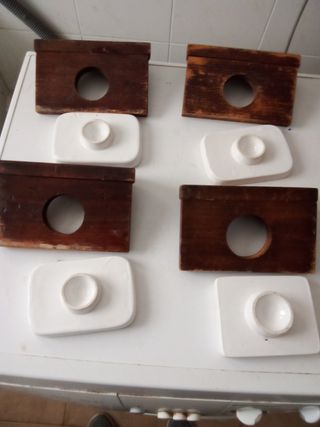 4 portasapone in legno anni 70 