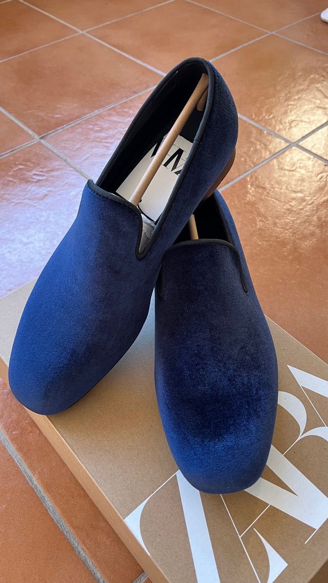 Mocasines terciopelo Zara hombre